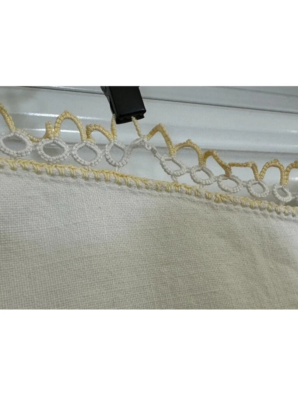 Hand Embroidered Vintage Floral Scalloped Edges Card Table Tablecloth Topper